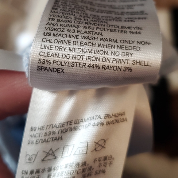 H&M flower blue long sleeve top sz 6-8Y - Picture 5 of 5